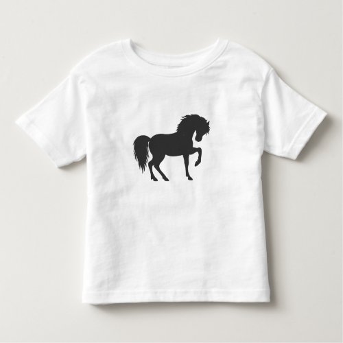 Running horse silhouette _ Choose background color Toddler T_shirt