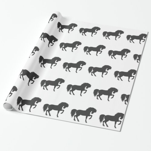 Running horse silhouette _ Choose background color Wrapping Paper