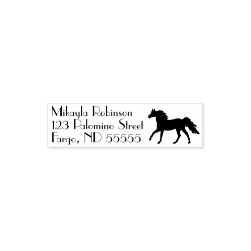 Running Horse Silhouette Parisian Text Self_inking Stamp