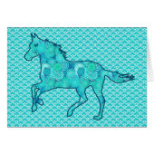 Running Horse Silhouette, Turquoise and Aqua (Front Horizontal)