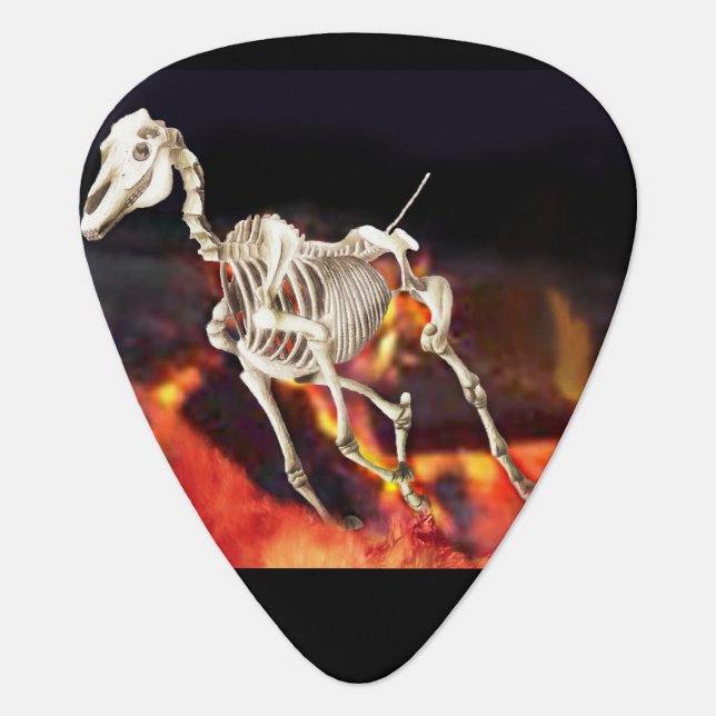 Running Horse Skeleton Guitar Pick (Front)