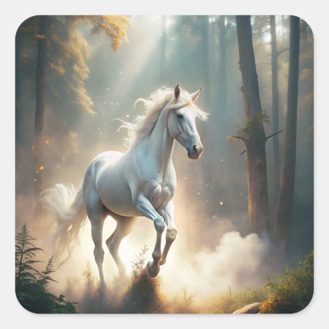 Running Horse Square Sticker (Front)