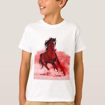 Running Horse T-shirt by hizli_art at Zazzle