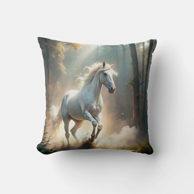 Running Horse Throw Pillow (Front)
