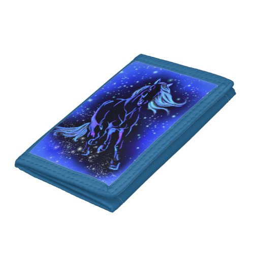 Running Horse Wallet Gift Blue Starry Night 