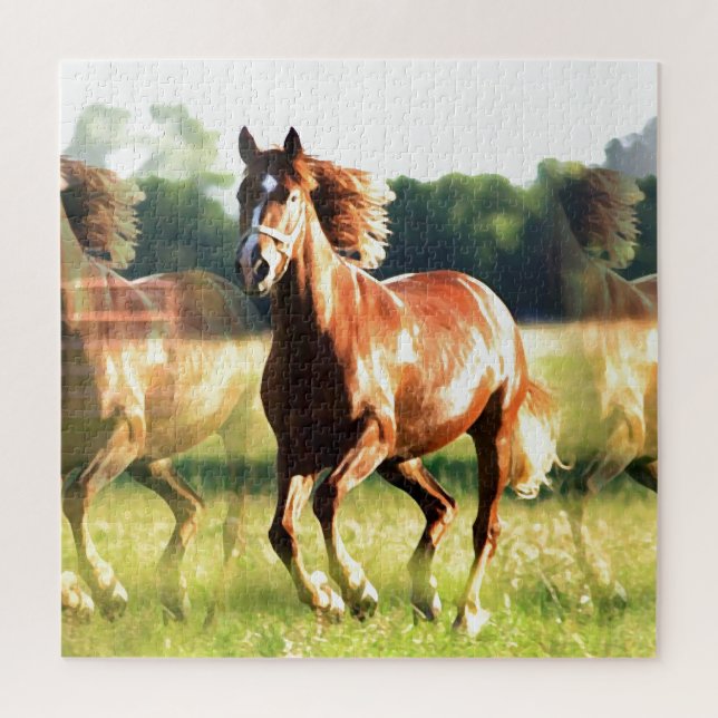 Running Horse Wild Animals Art Jigsaw Puzzle (Vertical)