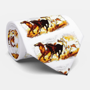 Running Horses Artwork Tie