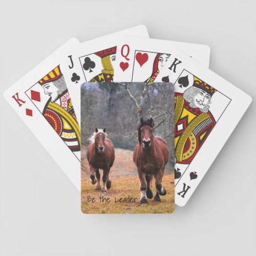 Running Horses Be The Leader Playing Cards