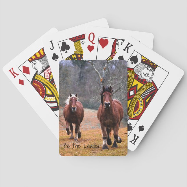 Running Horses Be The Leader Poker Cards (Back)