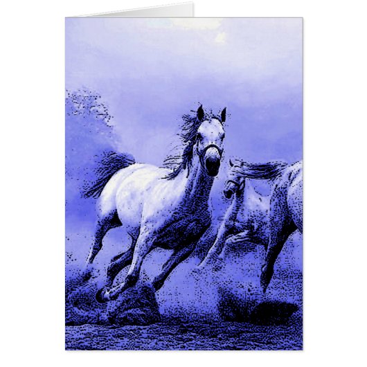 Running Horses & Blue Moonlight Cards (Front)