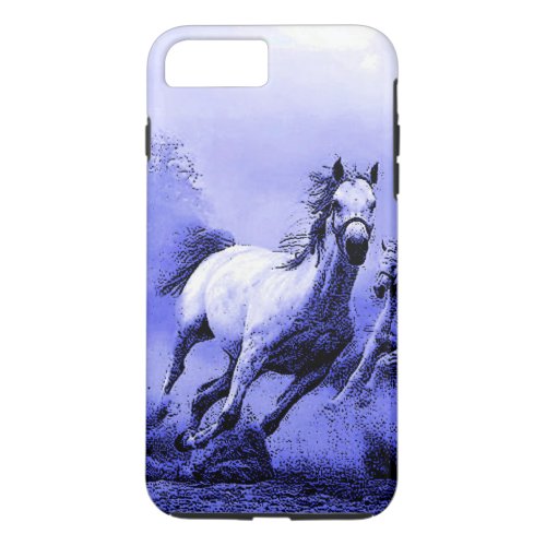 Running Horses  Blue Moonlight iPhone 8 Plus7 Plus Case