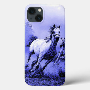 Running Horses & Blue Moonlight iPhone 13 Case