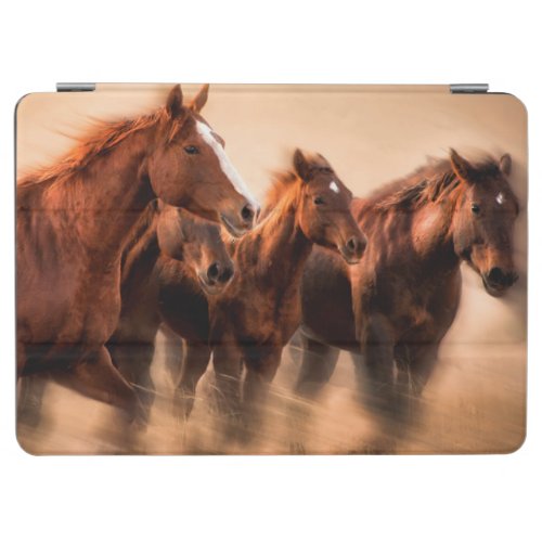 Running horses blur and flying manes iPad air cover