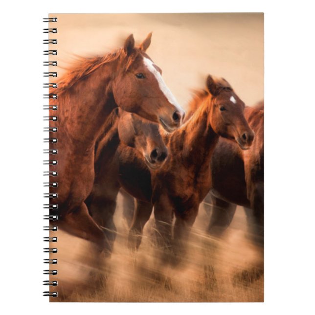 Running horses, blur and flying manes notebook (Front)