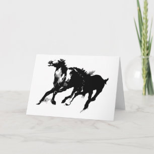 Running Horses Card