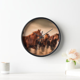 Running Horses Clock
