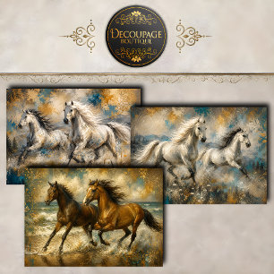 Running Horses Collection Decoupage Wrapping Paper Sheets