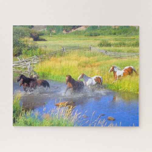 Running Horses Countryside Jigsaw Puzzle