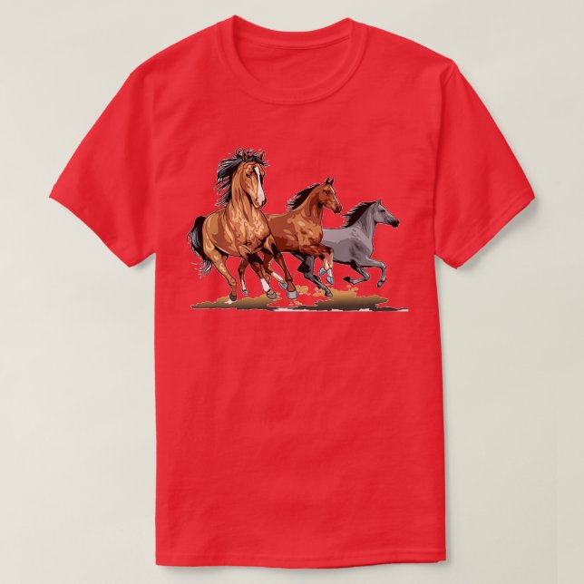 Running Horses Gift For Horse Lovers T-Shirt (Design Front)