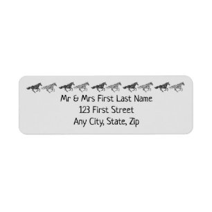 Running Horses Horse Farm Animal Custom Label