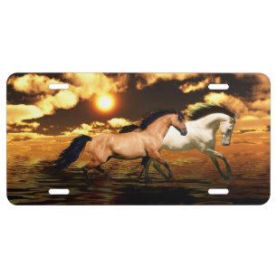 Running horses license plate