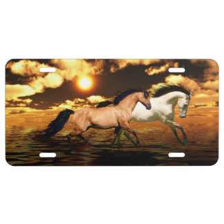 Running horses license plate