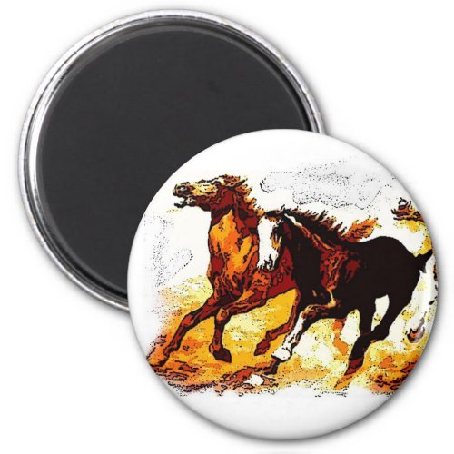 Running Horses Magnet