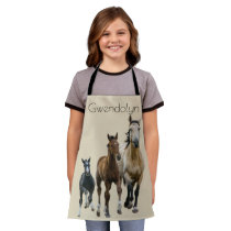 Running Horses Name Template All-Over Print Apron