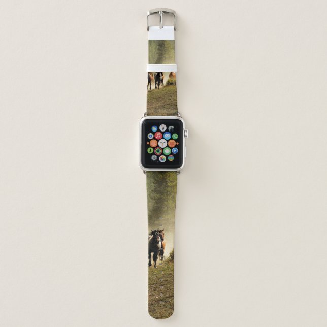Running horses on Montana ranch Apple Watch Band (Front)