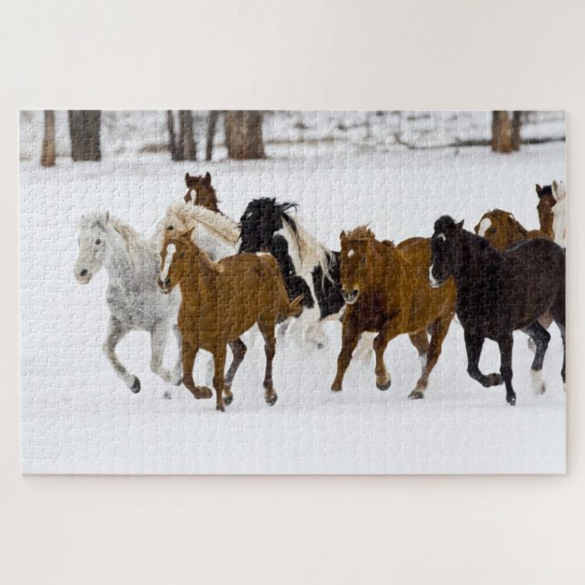 Running Horses on The Hideout Ranch Jigsaw Puzzle (Horizontal)