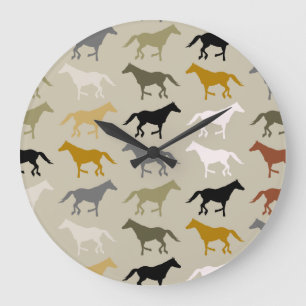 Running Horses Pattern Wall Clock
