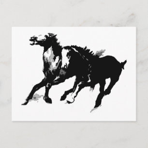 Running Horses Postcard