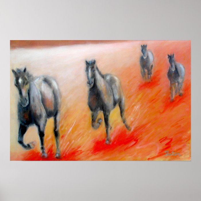 Running Horses Poster