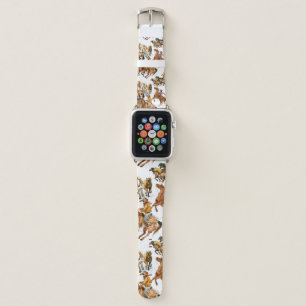 Running horses seamless pattern. American cowboy.  Apple Watch Band
