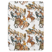 Running horses seamless pattern. American cowboy.  iPad Air Cover