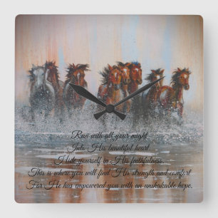 Running Horses Wall Clock