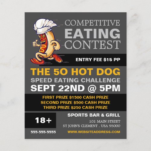 Running Hot Dog _ CompetitiveSpeed Eating Contest Flyer