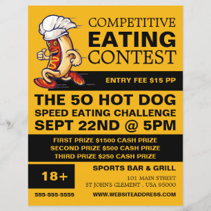 Running Hot Dog - Competitive/Speed Eating Contest Flyer