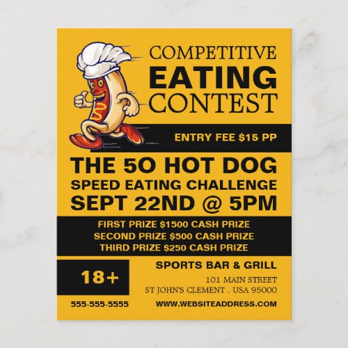 Running Hot Dog _ CompetitiveSpeed Eating Contest Flyer