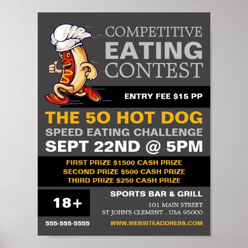 Running Hot Dog _ CompetitiveSpeed Eating Contest Poster