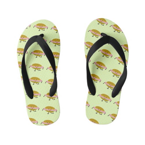 Running hotdog kids flip flops