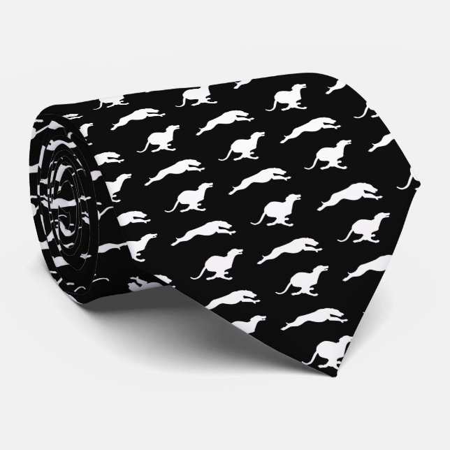 Running Hound At Night tie (Rolled)