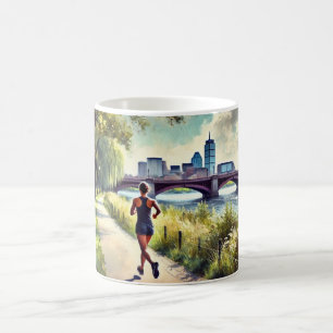 Running in Boston Massachusetts Charles River Coffee Mug