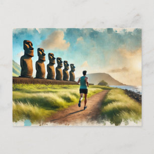 Running in Easter Island Postcard