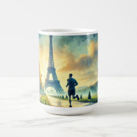 Running in Paris France Eiffel Tower