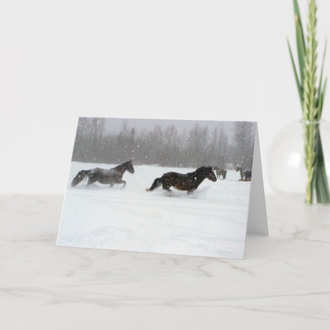 Running in the snow card (Front)