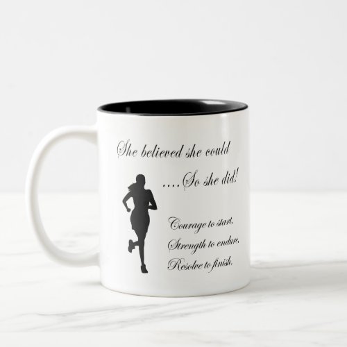 Running Inspirational Quote Two_Tone Coffee Mug