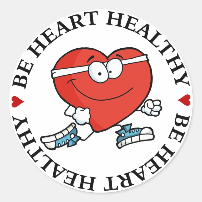 Running is Good Exercise for Your Heart Classic Round Sticker (Front)