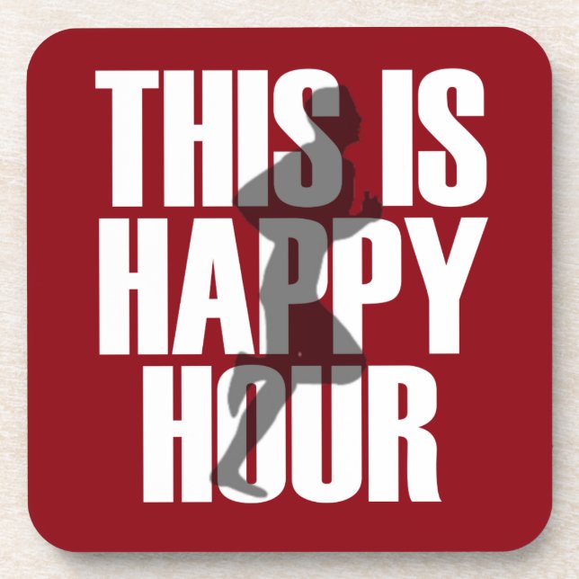 Running Is Happy Hour Beverage Coaster (Front)