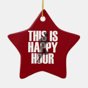 Running Is Happy Hour Ceramic Ornament